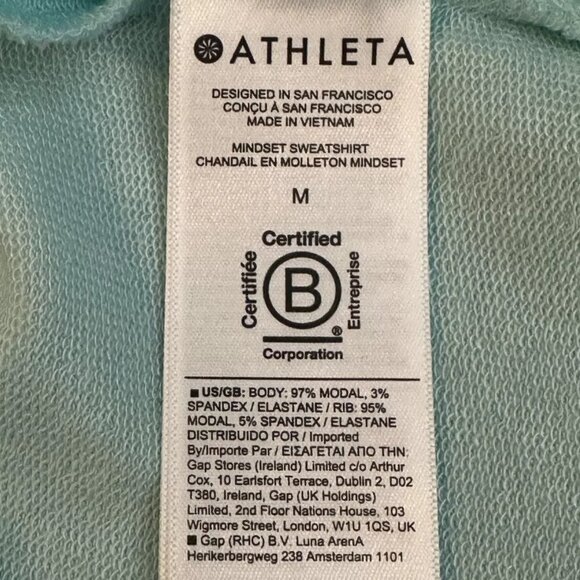 Athleta - Mindset Sweatshirt - Sweat Wicking Gentle Blue - Medium - Worn 1 Time - Picture 9 of 10